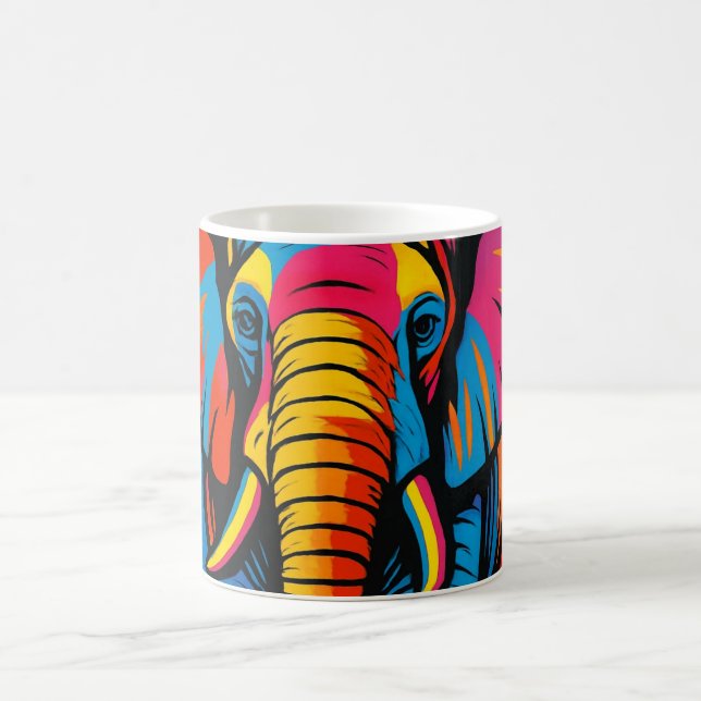 Taza De Café elefante de arte pop (Centro)