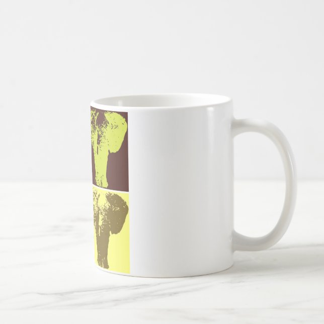 Taza De Café Elefante de arte pop (Derecha)