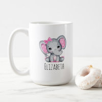 Elefante de bebé rosado con polka