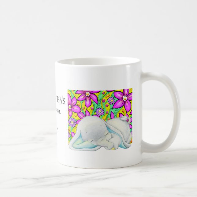 Taza De Café Elefante de flores Coffee Mug (Derecha)