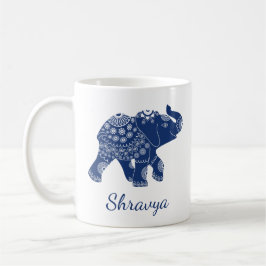 Taza De Café Elefante de Jewled Royal Blue personalizado