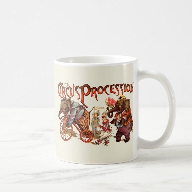 Taza De Café Elefante de la procesión del circo (Derecha)