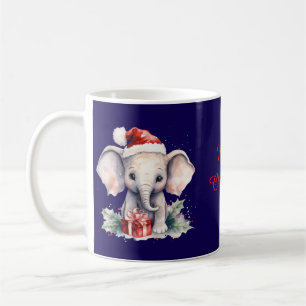 Taza De Café Elefante de Navidad Adorable
