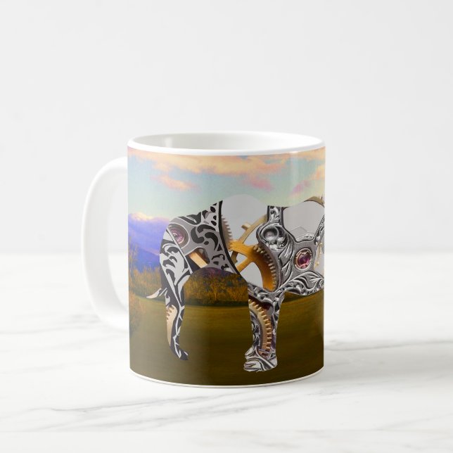 Taza De Café Elefante de reloj (Anverso izquierdo)