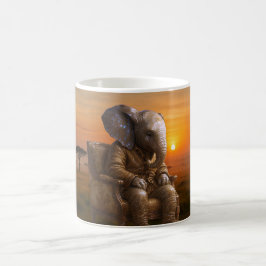 Taza De Café Elefante de Safari Reflexivo