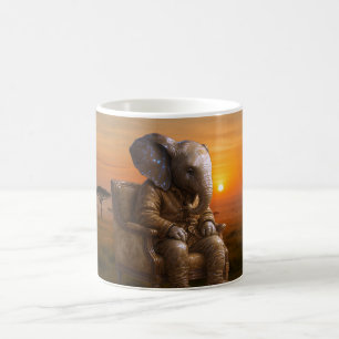 Taza De Café Elefante de Safari Reflexivo
