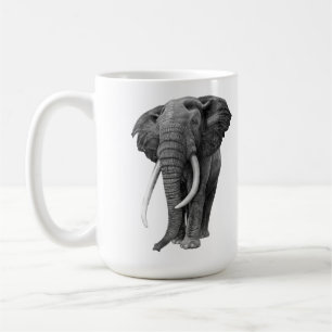 Taza De Café Elefante de toros - Dibujo a lápiz