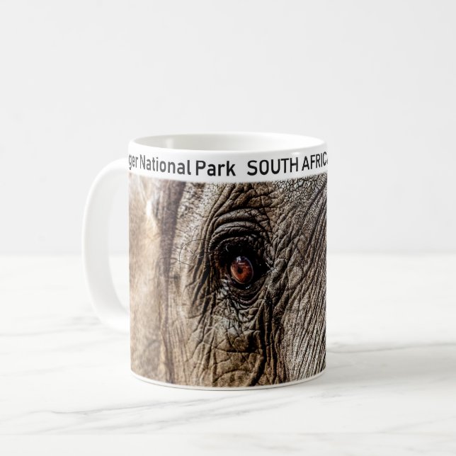 Taza De Café Elefante del Parque Nacional Kruger (Anverso izquierdo)
