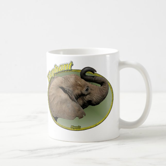 Taza De Café Elefante en óvalo (Derecha)