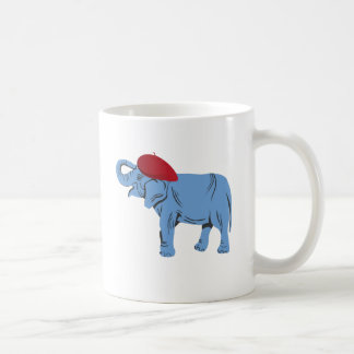 Taza De Café Elefante en un Beret