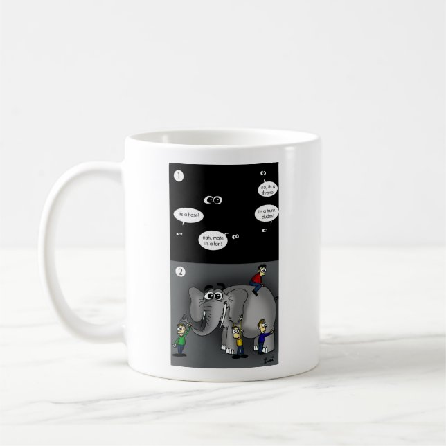 Taza De Café Elefante en un cuarto oscuro (Izquierda)