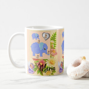 Taza De Café Elefante, Gatito, Ángel Mug