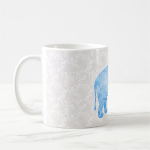 Taza De Café Elefante indio azul del modelo
