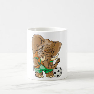 Taza De Café Elefante Jugador de Fútbol Divertido animal deport