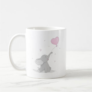 Taza De Café Elefante lindo con Baby Shower en globo