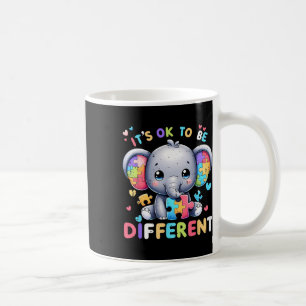 Taza De Café Elefante Lindo Conciencia del Autismo Está Bien Se