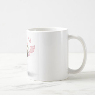 Taza De Café elefante lindo que sopla burbujas rosadas