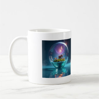 Taza De Café Elefante Mágico en Orbe de Cristal de Galaxia Cósm