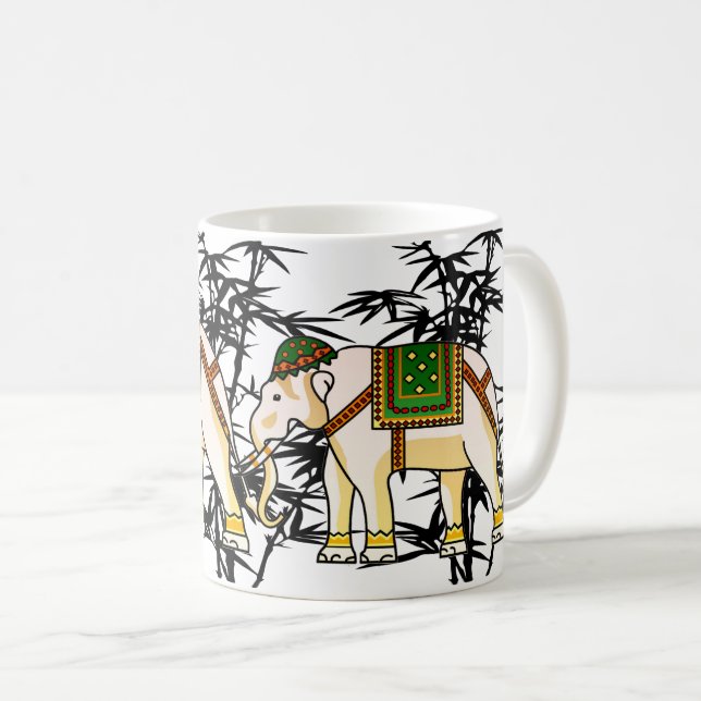Taza De Café Elefante majestuoso en naturaleza salvaje - India (Anverso derecho)