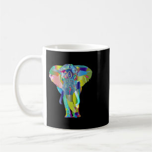 Taza De Café Elefante Multicolor Camiseta Psicólica