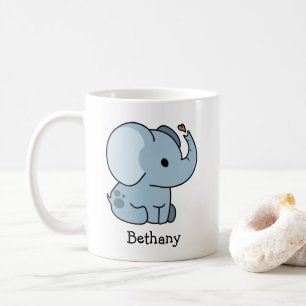 Taza De Café Elefante Personalizado Caprichoso de Dibujos Anima