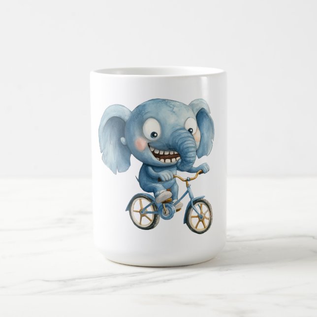 Taza De Café elefante personalizado, ilustracion animal (Centro)