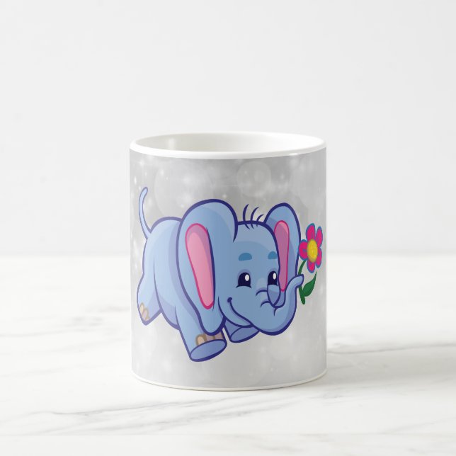 Taza De Café elefante personalizado lindo (Centro)