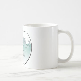Taza De Café Elefante que nada alrededor en cuenco del Goldfish