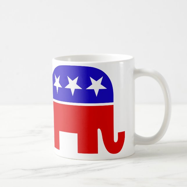 Taza De Café Elefante republicano Mug (Derecha)