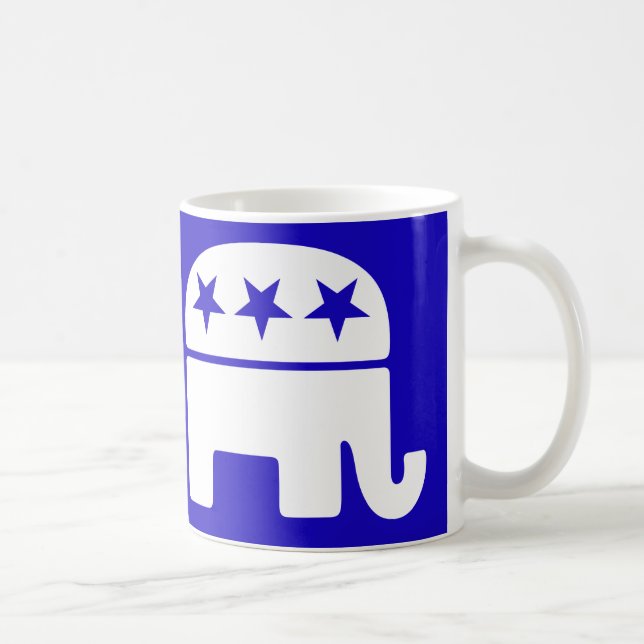 Taza De Café Elefante republicano Mug (Derecha)