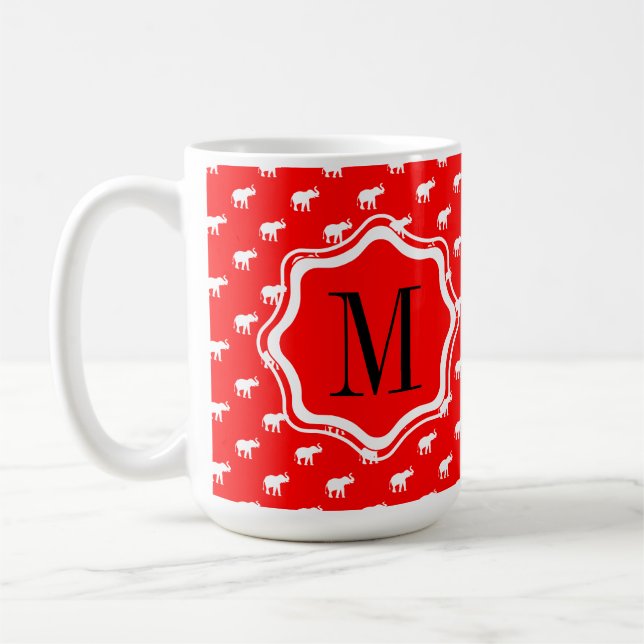 Taza De Café Elefante rojo rojo (Izquierda)