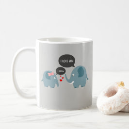 Taza De Café Elefante romántico: Te amo, sé