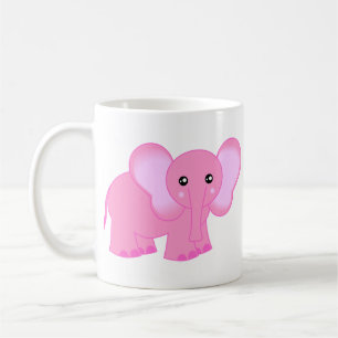 Taza De Café Elefante rosado lindo del bebé