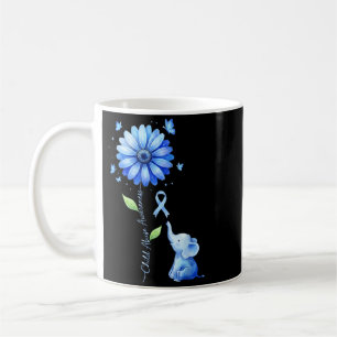 Taza De Café Elefante Suower de la cinta azul de concienciación