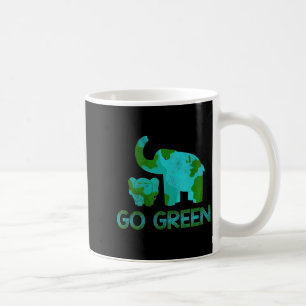 Taza De Café Elefante Verde Naturaleza Clima Proteger Hora Día