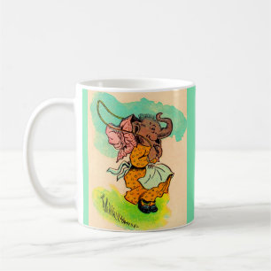 Taza De Café elefante vestido de los años 1930 tocando cuerda d
