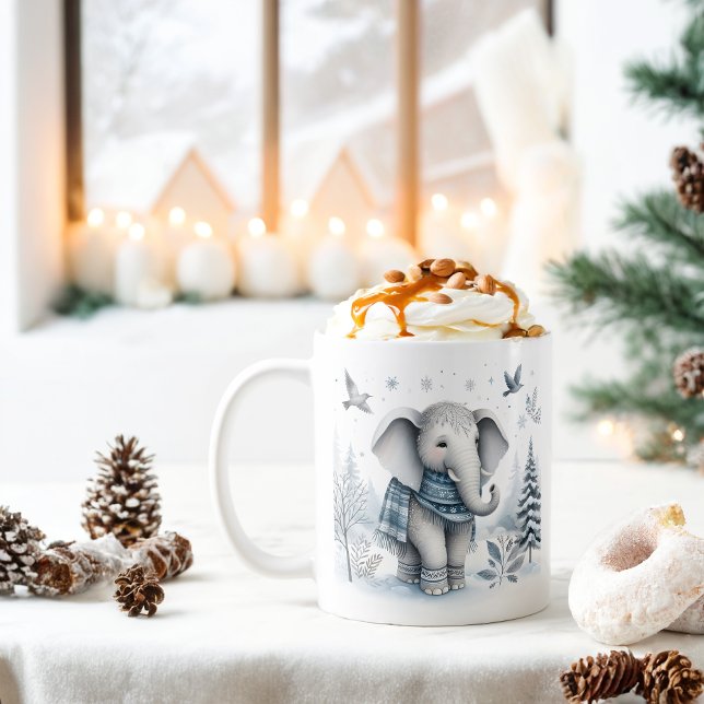 Taza De Café Elefante Vibes de Invierno - (Subido por el creador)