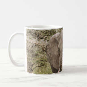 TAZA DE CAFÉ ELEFANTE VIENDO UN COCHE DE TURISMO