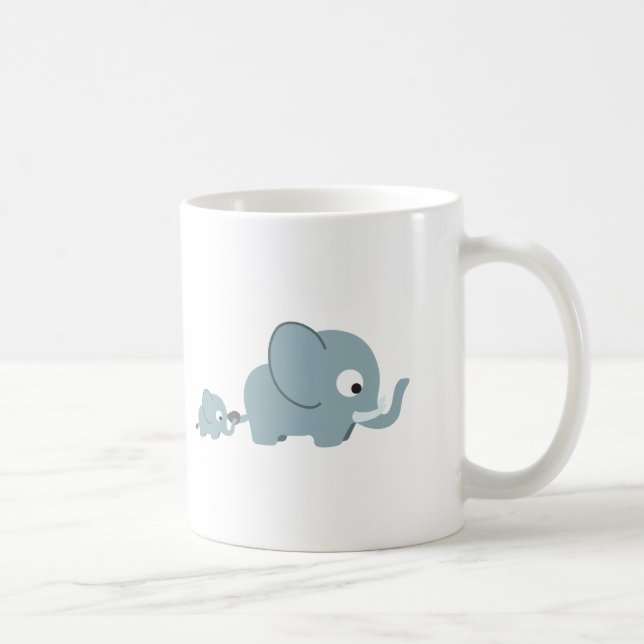 Taza De Café Elefante y bebé (Derecha)