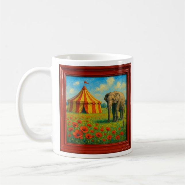 Taza De Café Elefante y carpa de circo (Izquierda)