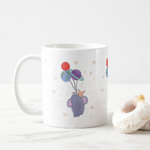Taza De Café Elefante y Paseo en Globo Espacial de Conejo   Cap