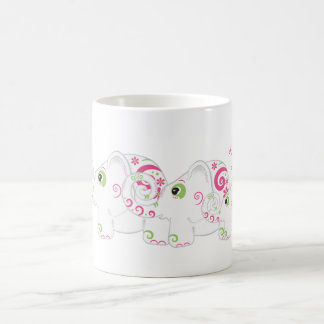 Taza De Café Elefantes brillantes en el desfile peluquero perso