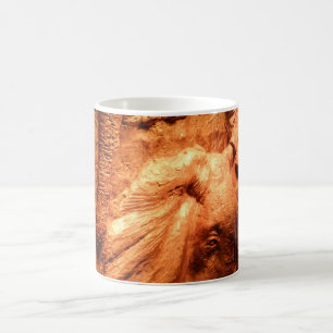 Taza De Café Elefantes Cabina de arte de madera Café blanco Mug