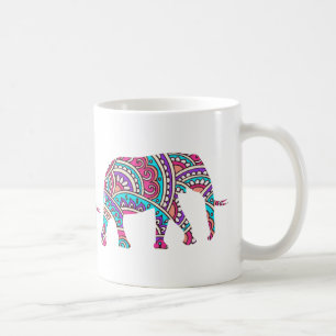 Taza De Café elefantes coloridos