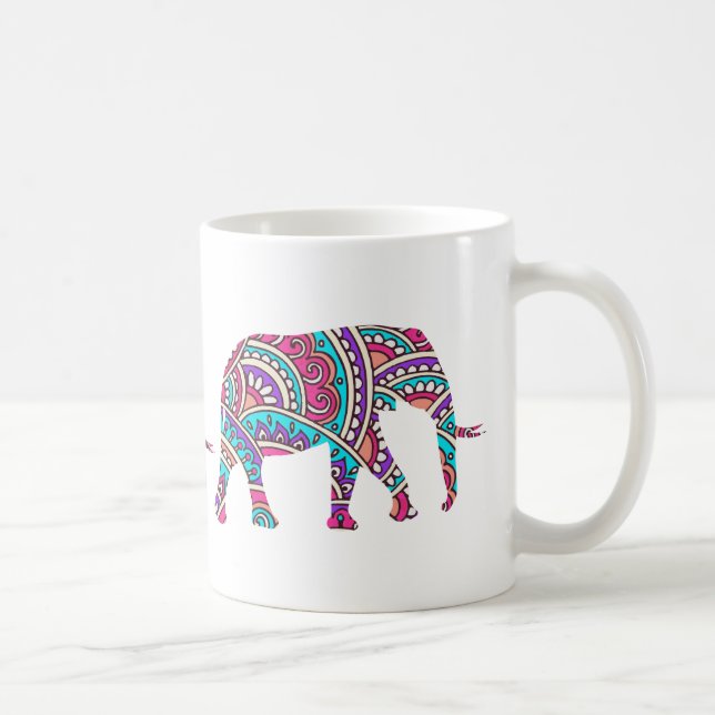 Taza De Café elefantes coloridos (Derecha)