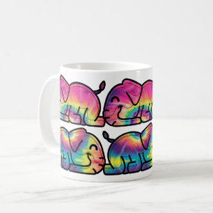 Taza De Café Elefantes de Tie Dye Durmiendo