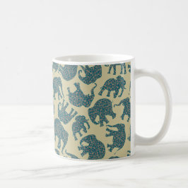 Taza De Café Elefantes Ditzy de Paisley de la diversión en la