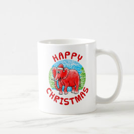 Taza De Café Elefantes Navidades Animales Naturaleza silvestre