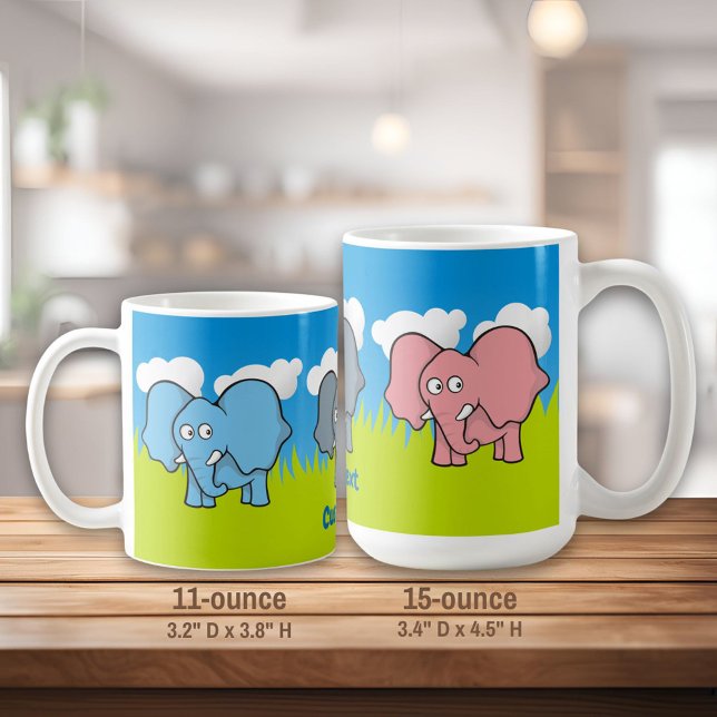 Taza De Café Elefantes personalizados Coffee Mug (Subido por el creador)