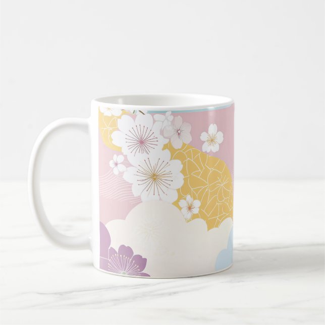 Taza De Café 🇯🇵 Élégance florale inspirée du Japon 🌸 (Izquierda)